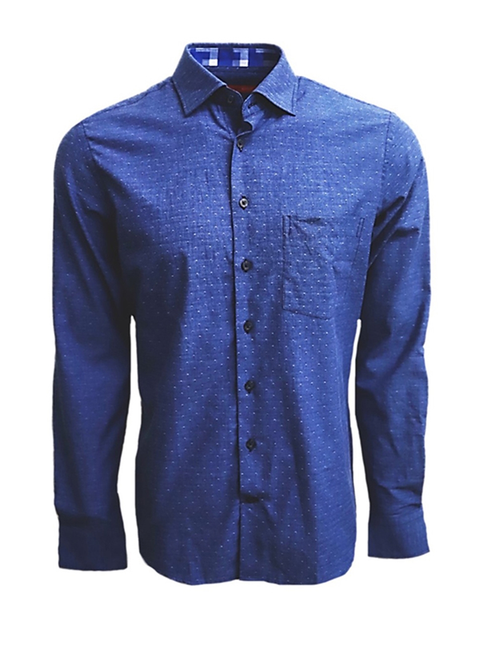 Blue Mini Tone On Tone Pattern Arlington Men Shirt Roth Shirts