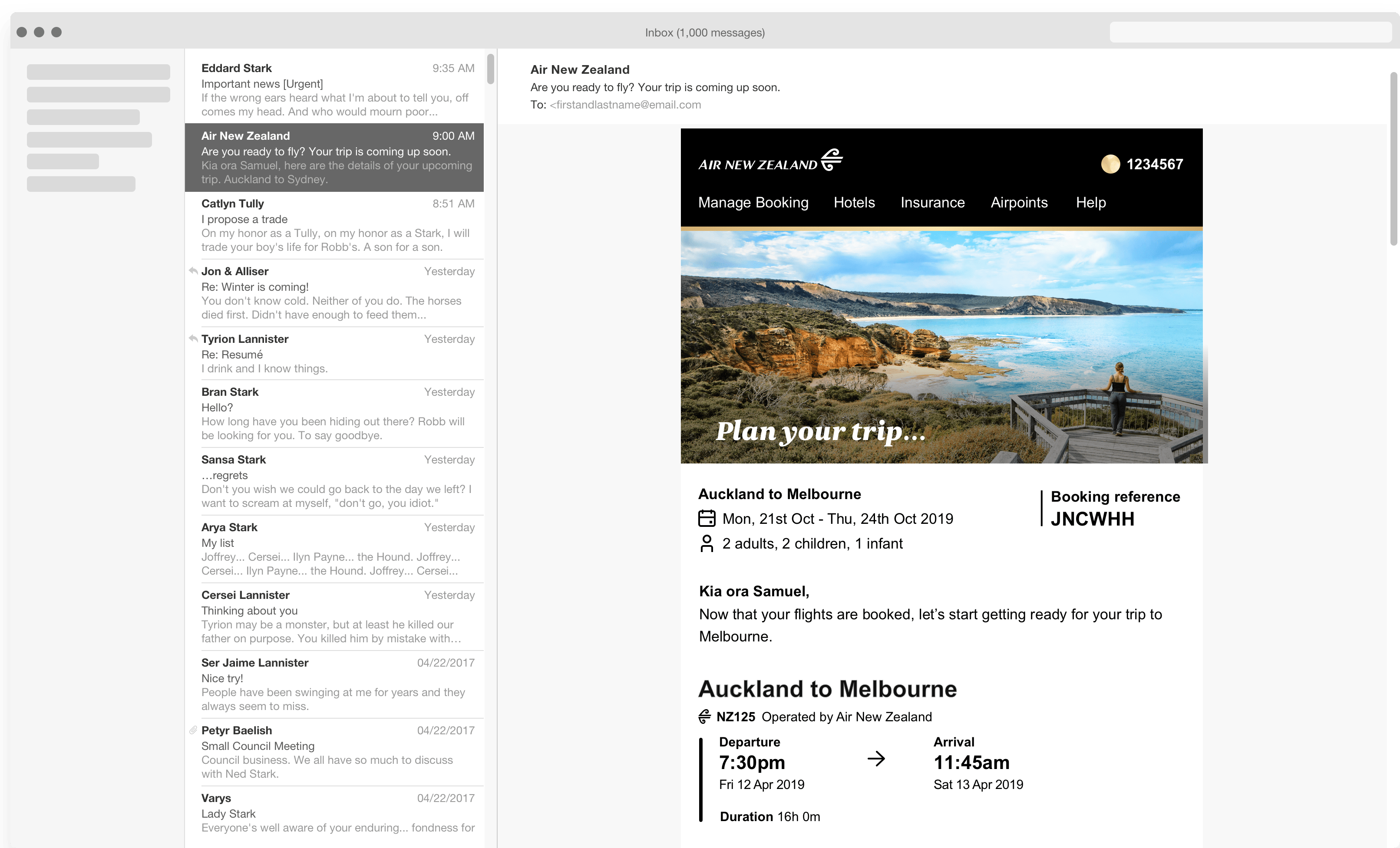 Samuel Hunt Project Customer Communications redesign Air New Zealand