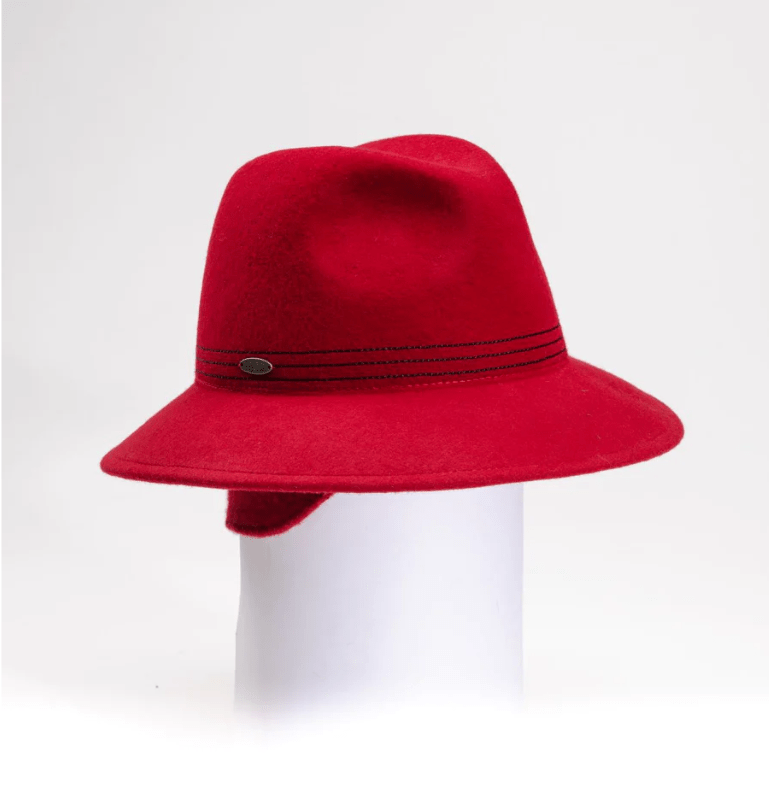 Chapeau en feutre imperméable Style Fedora avec surpiqures pour femme