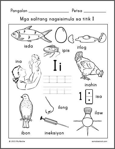 mga titik g h i at k samut samot
