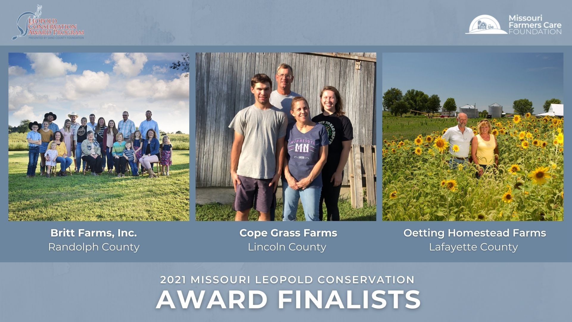 Finalists for Missouri Leopold Conservation… Sand County Foundation