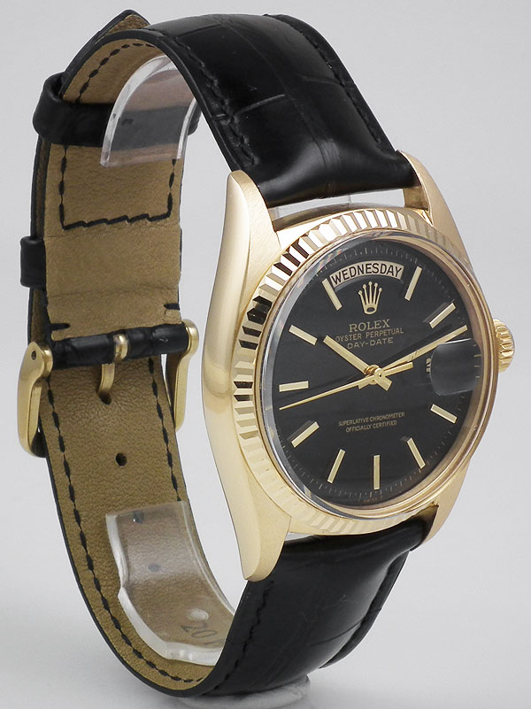 Rolex Oyster Perpetual Day Date 18k Yellow Gold Black Dial 1965