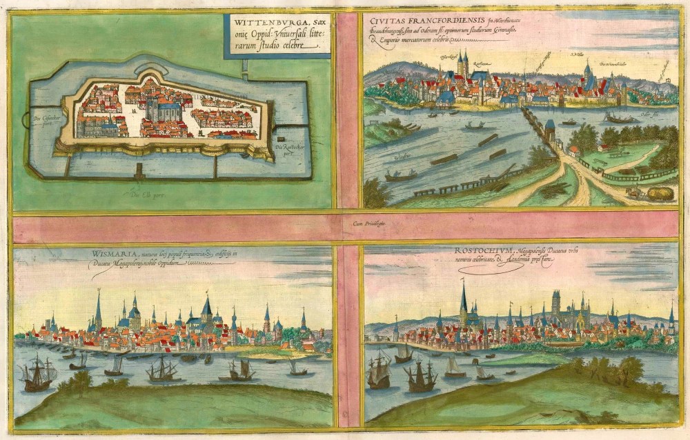 Wittenberg Frankfurt an der Oder Weimar Rostock, by Braun & Frans Hogenberg