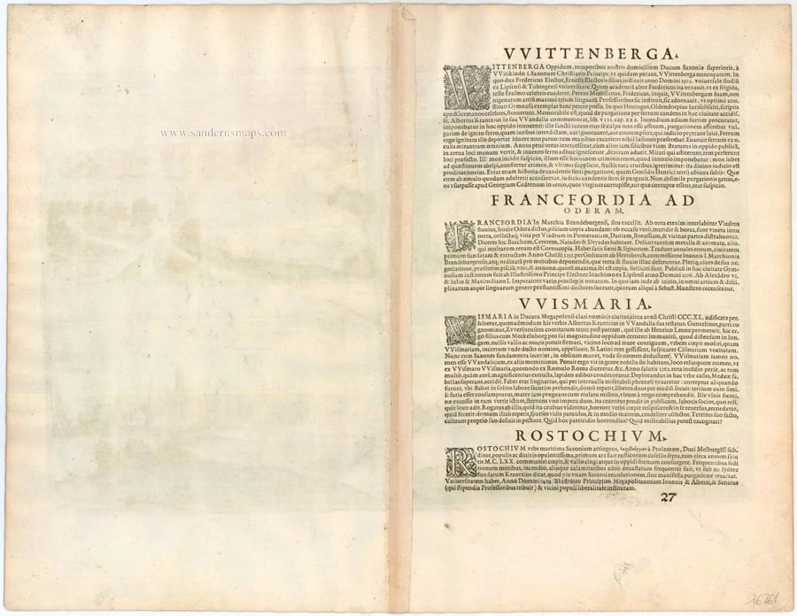 Wittenberg Frankfurt an der Oder Weimar Rostock, by Braun & Frans Hogenberg