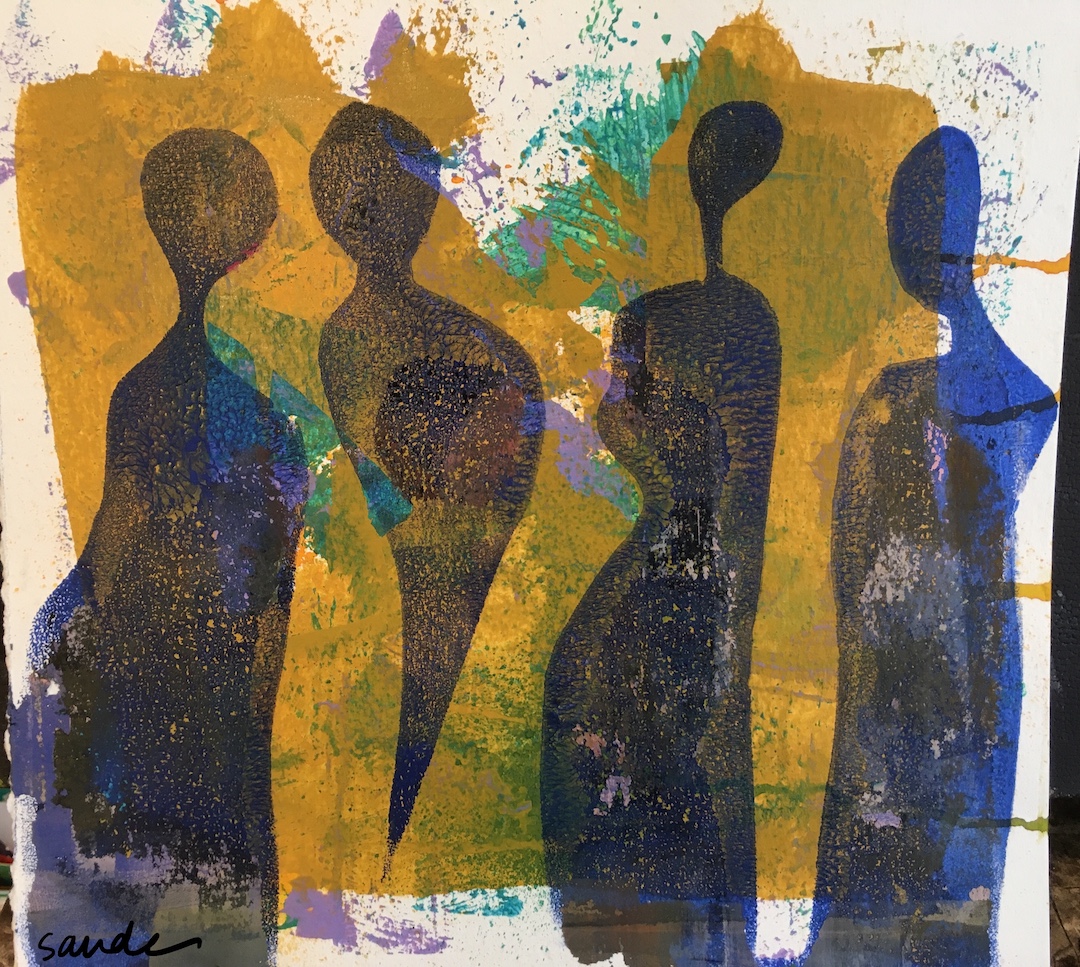 How to use Gelli Plates with Acrylic & Pan Pastels Sande Smith