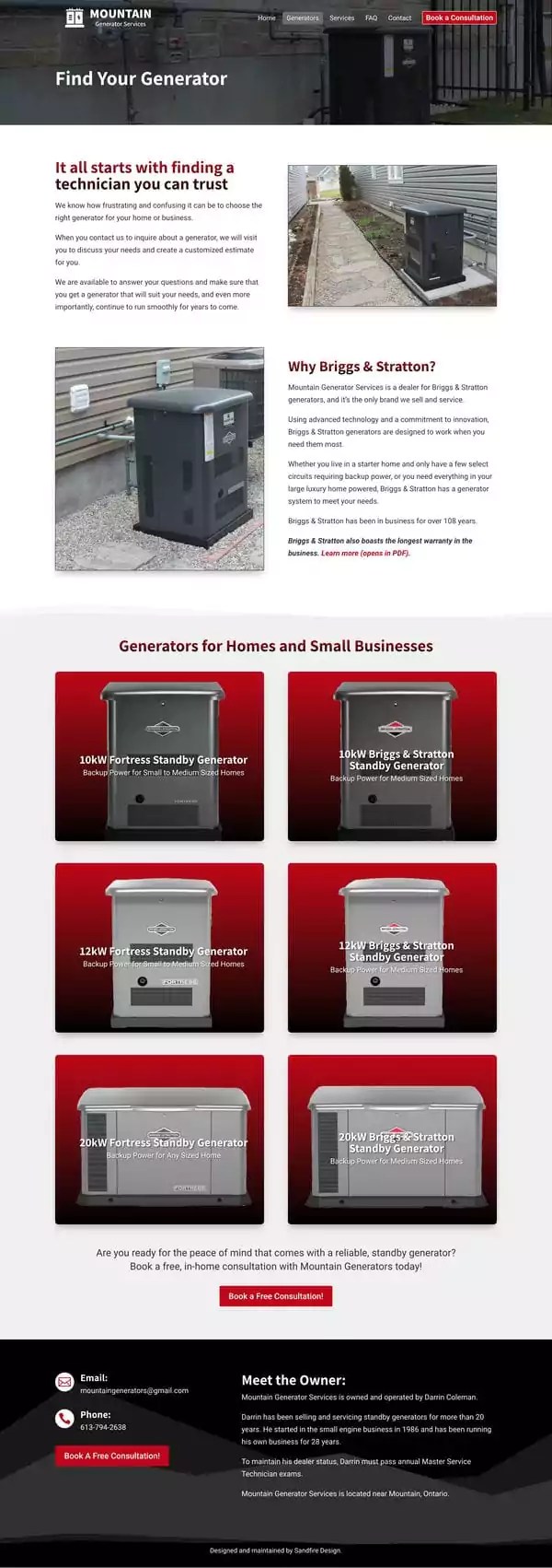 Mountain Generators Sandfire Design