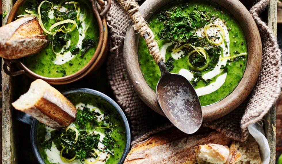 Broccoli and Kale Soup with Lemon Creme Fraiche Sandgate Physical