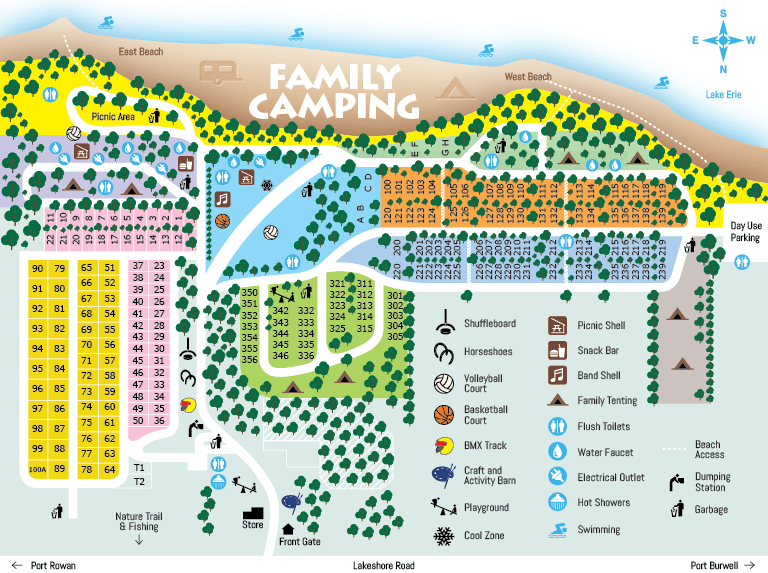 Family Camping Map Sand Hill Park