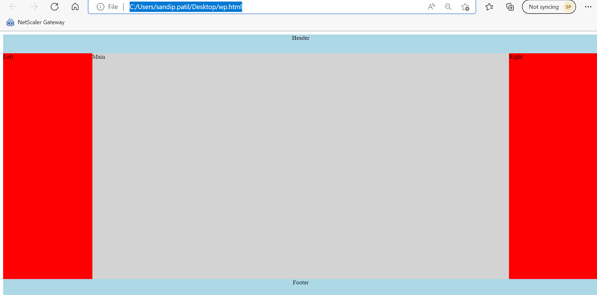 perfect css for web page with top bar ,left sidebar,right sidebar
