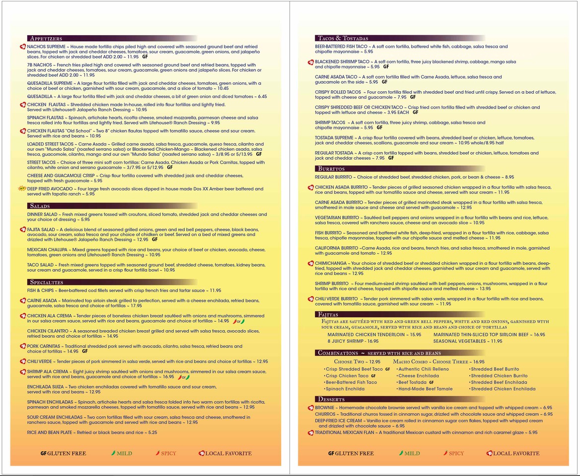 The Menu Jalapenos Mexican Restaurant in Sandpoint