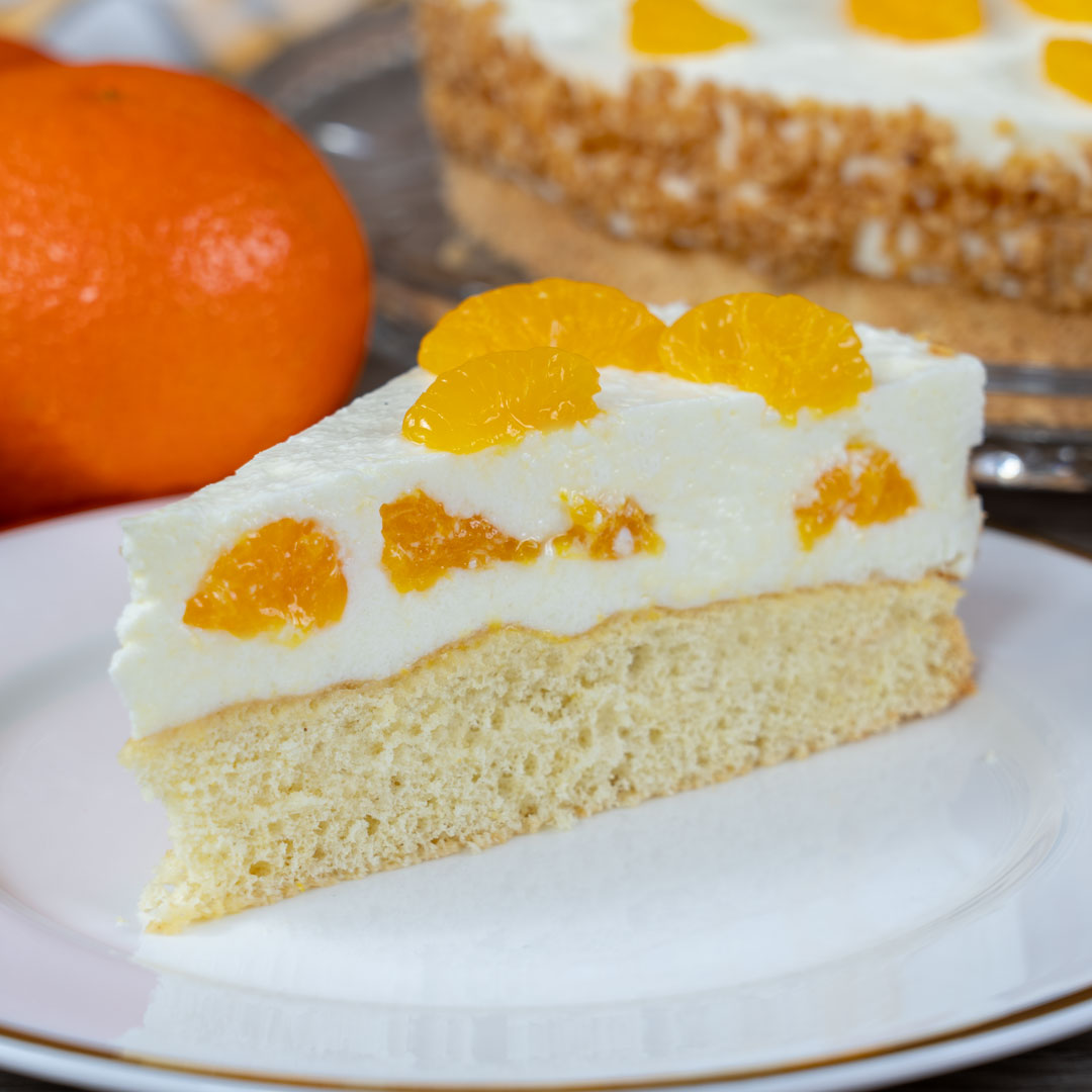 Mandarinen Quark Torte mit Biskuitboden Sandras Backideen