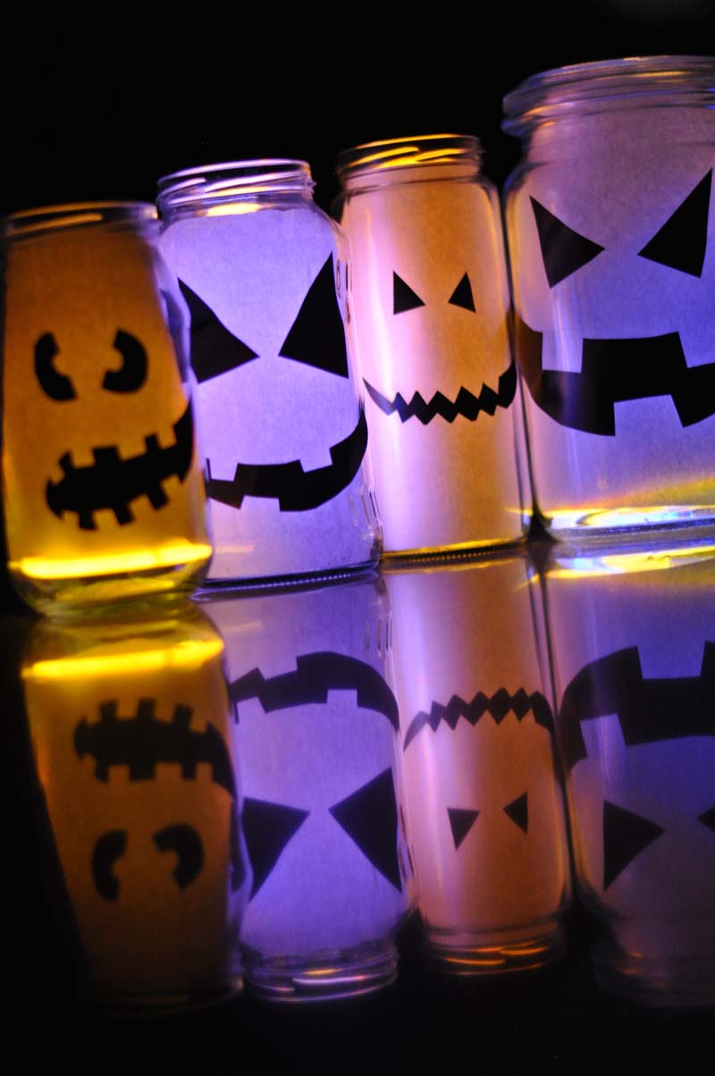 Halloween Knicklichter Gläser & Flaschengeister Sandra's Backfabrik