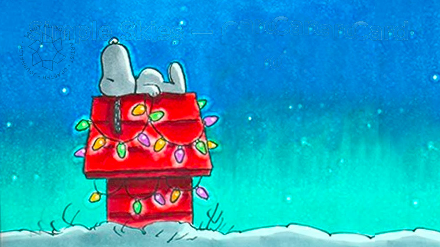 Simple Sky Christmas Background Snoopy’s Christmas Lights Sandy Allnock