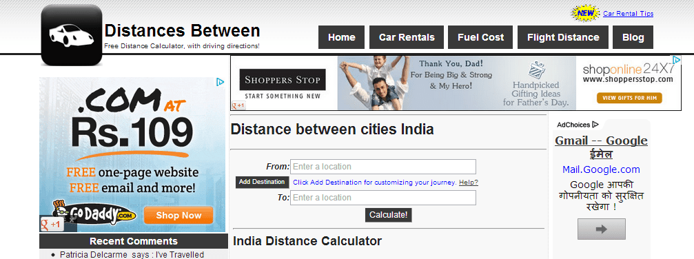Mileage Between Two Places mileage calculator between cities DriverLayer Search Engine