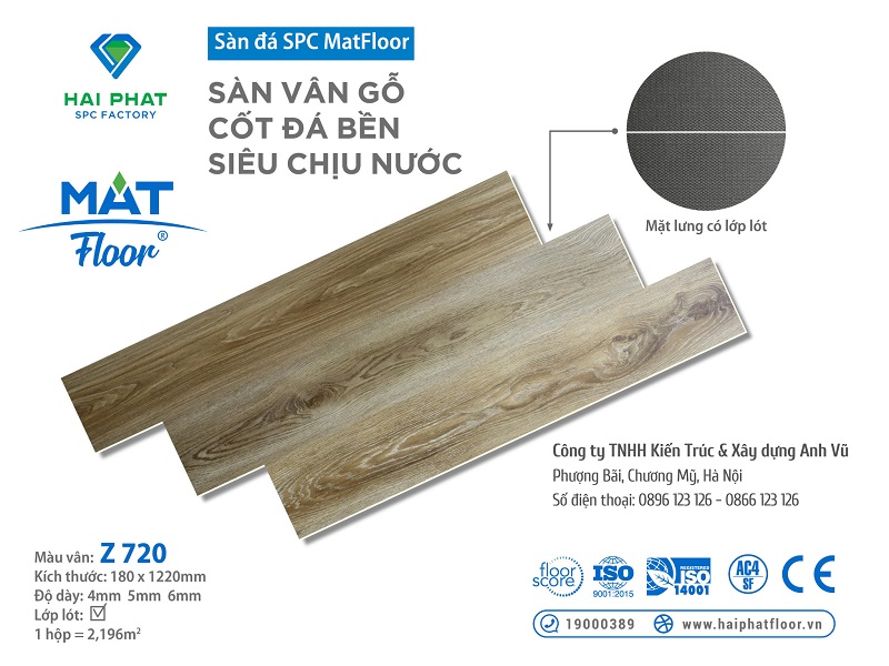 Sàn Nhựa Mat Floor 4mm Z720 Sàn gỗ 247 phân phối sàn nhựa