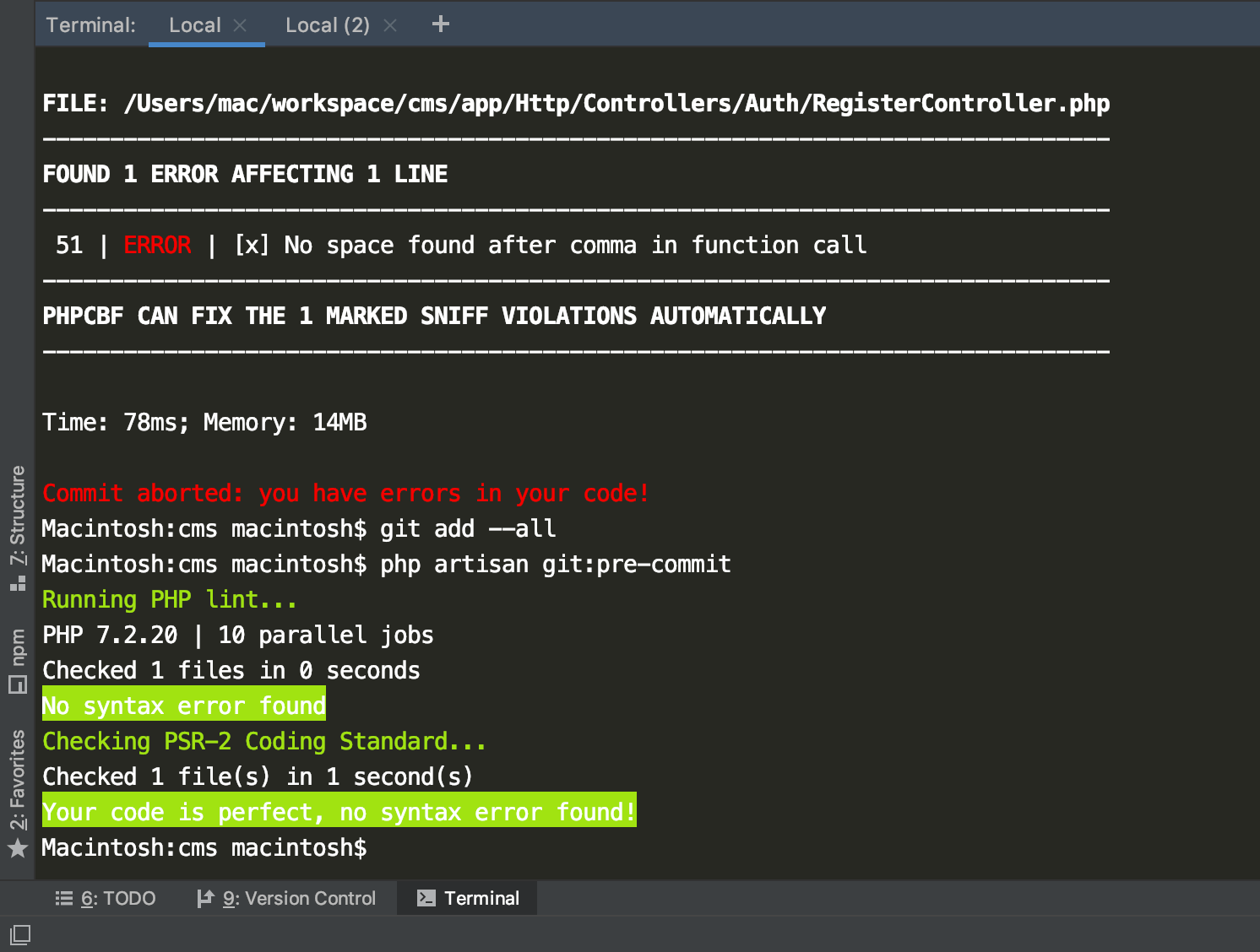 [Laravel] Kiểm tra code trước khi commit với Git Hook Sang