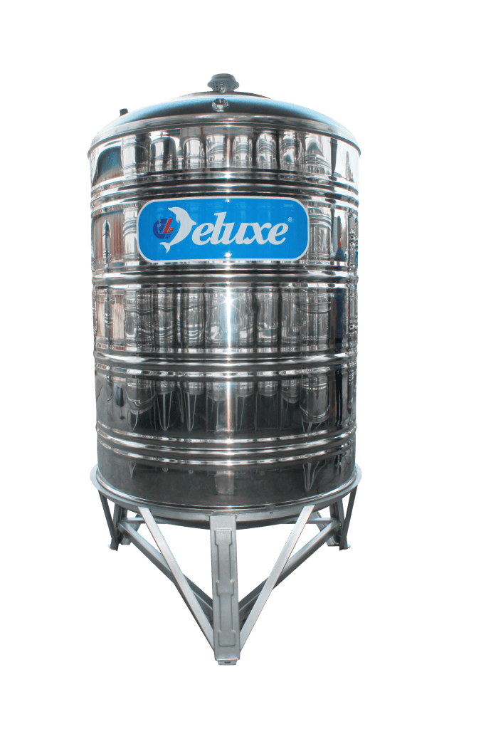 Stainless Steel 304 Vertical Water Tank Round Bottom With Stand, DELUXE