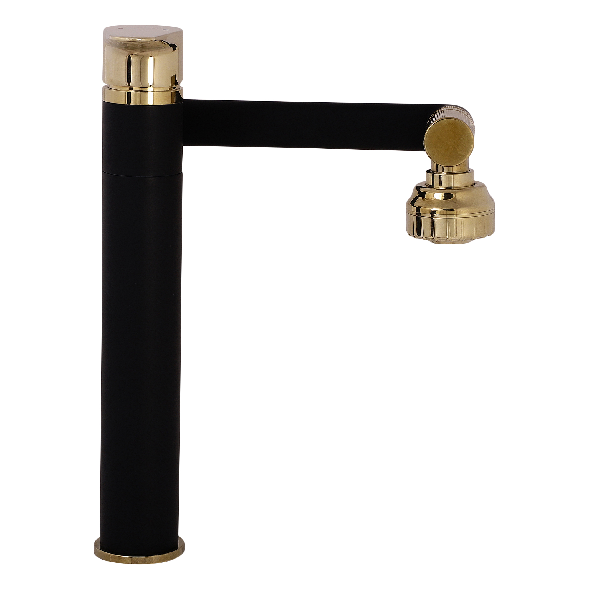 360 Degree Swivel Black & Gold Bathroom Faucet With Brass Body Sanijet