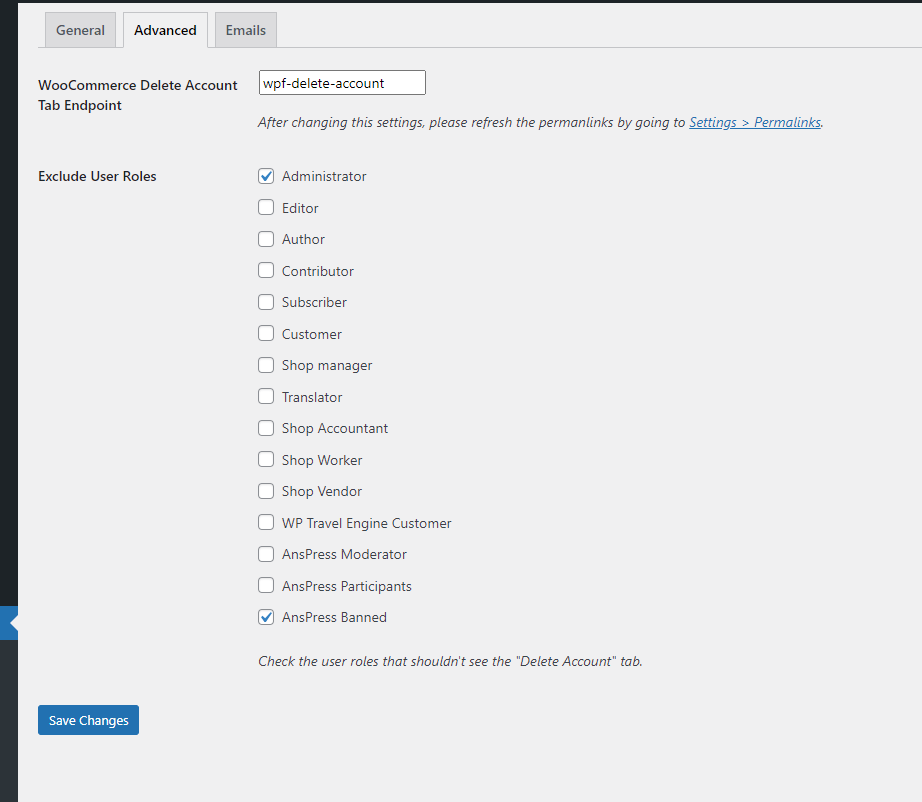 How to allow users to delete their account from frontend?