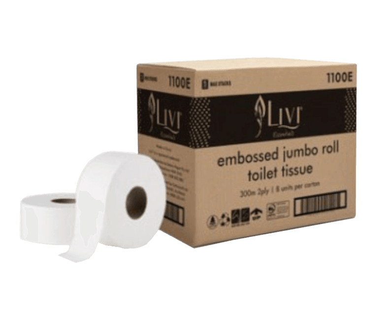 Livi Essentials Jumbo Toilet Paper, 2ply 300m Ctn 8 Sanokil