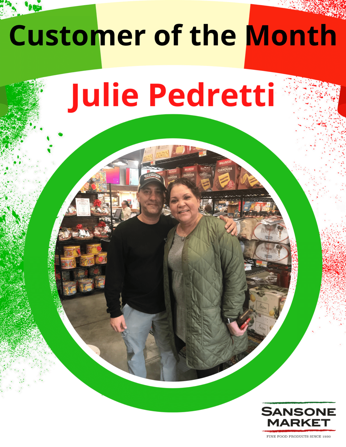 Customer of the Month Sansone Market