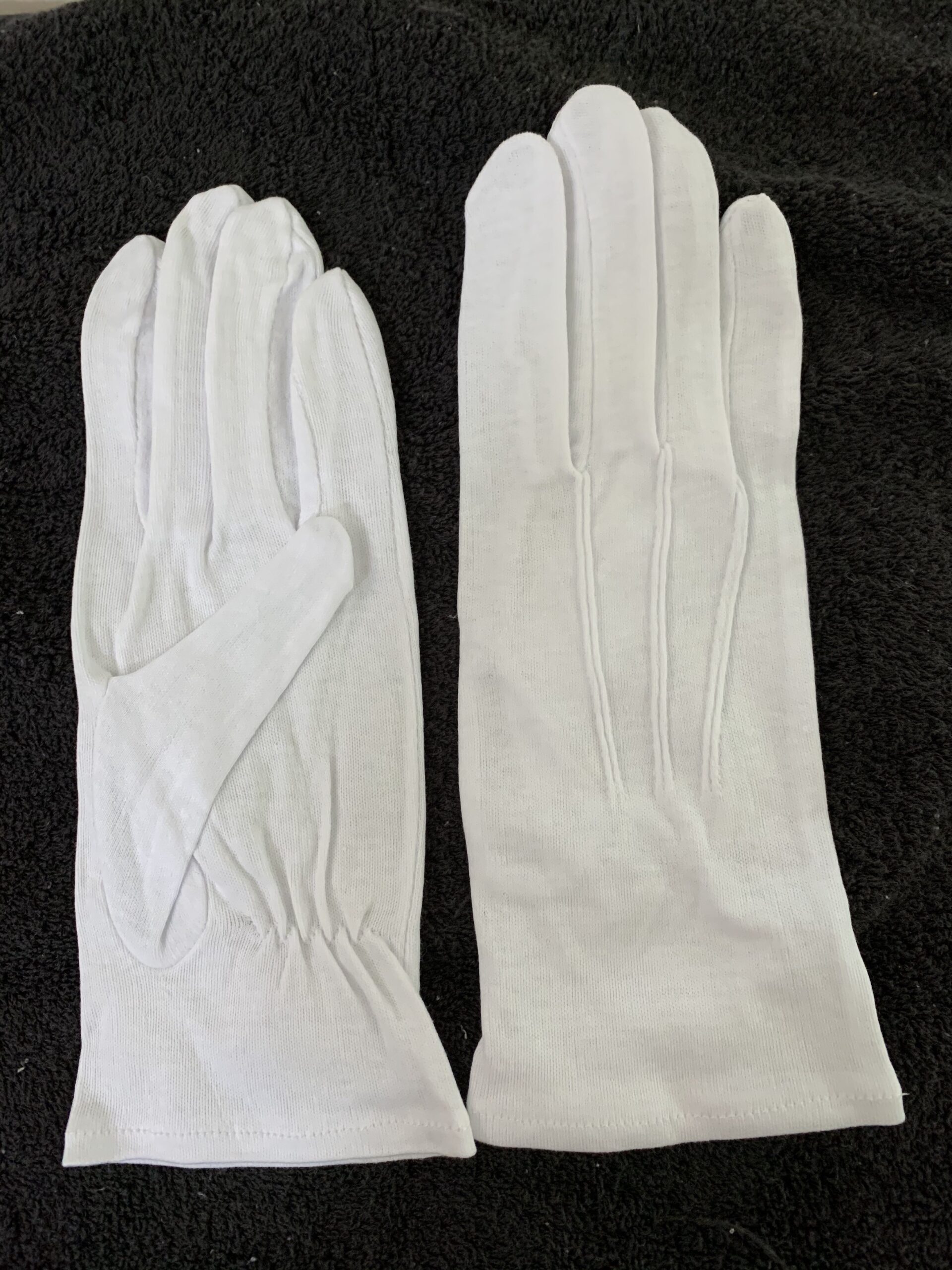 Lot of 6 Santa White Gloves XL or XXL 100 Cotton with Decorative