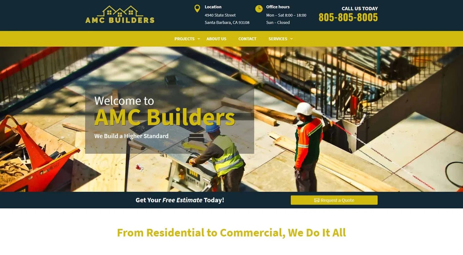 Building Contractor Santa Barbara Web Design