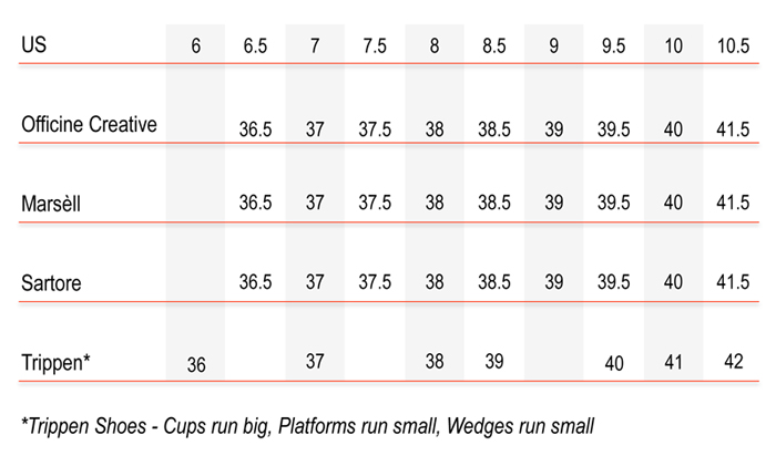 Golden Goose Shoe Size Chart: A Visual Reference of Charts | Chart Master