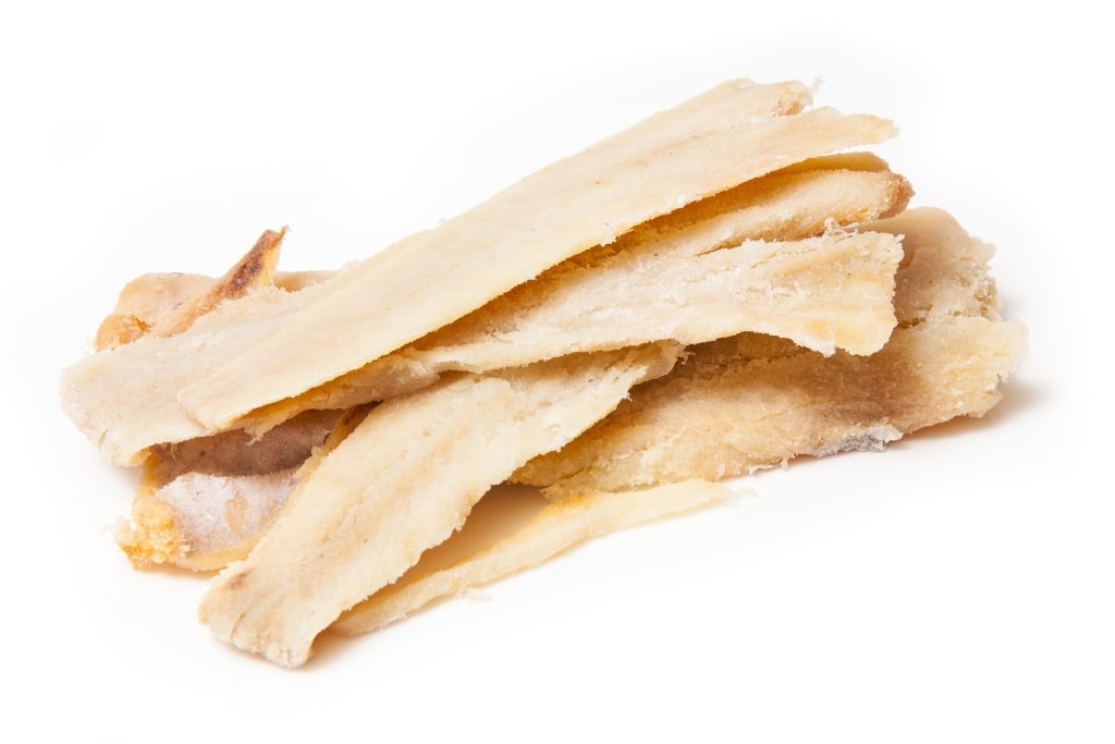 Pieces of salt cod fish Santa Monica Seafood