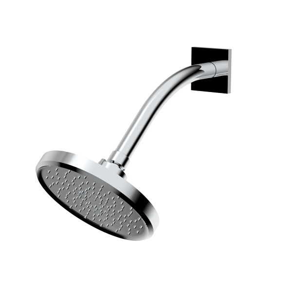 6" Single Function Showerhead with Arm and Flange Santec