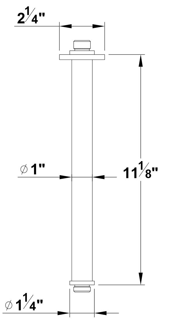 11" Ceiling Rain Head Arm and Flange Santec