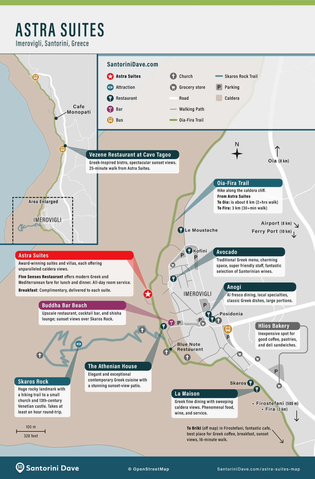 Map of Astra Suites Imerovigli, Santorini, Greece