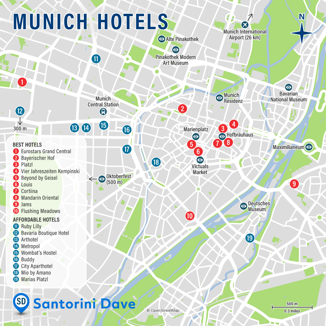 MUNICH HOTEL MAP Best Areas, Neighborhoods, & Places to Stay
