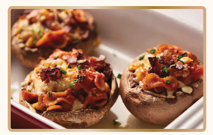 Receta Cabello de Ángel Portobellos Rellenos con Tocino santorino