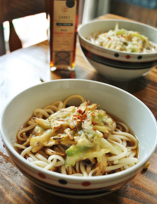kakiage (vegetable tempura) hot udon noodle recipe