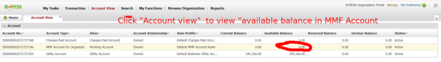 How to transfer funds from MPESA MMF Account to Utility Account
