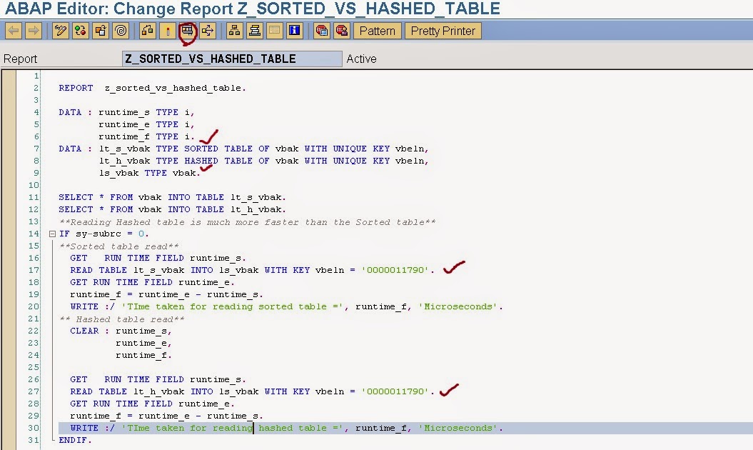 Sorted Table Vs Hashed Table SAPCODES