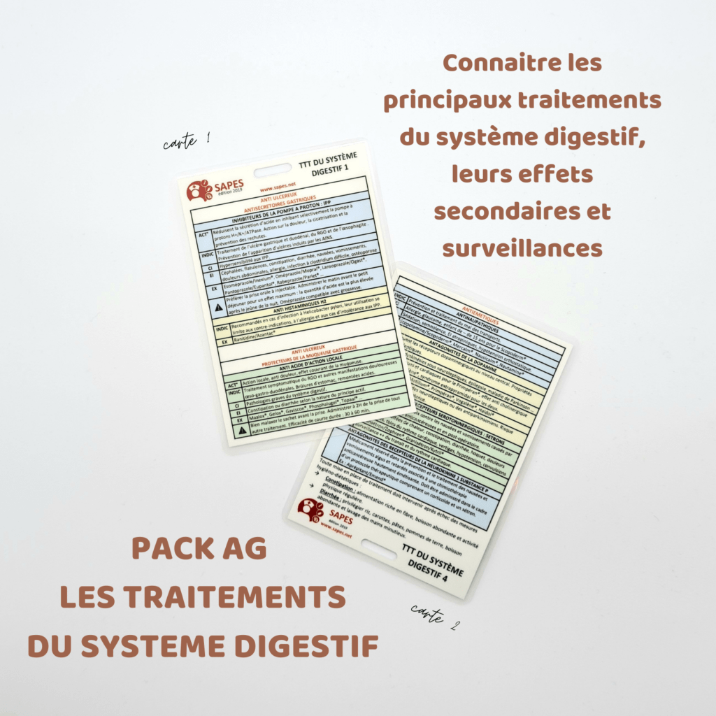 Pain Points Liés À La Carte Mémo Ide Fiches mémo traitements digestif 2 cartes mémo IDE complètes.