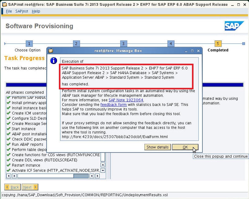 SAP ERP 6.0 Ehp7 on HANA 설치 SAP S/4 HANA