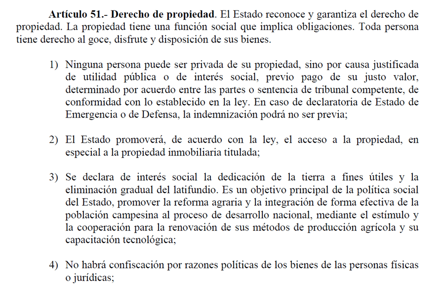 El derecho a la Propiedad en República Dominicana esta Constitucionalmente Garantizado