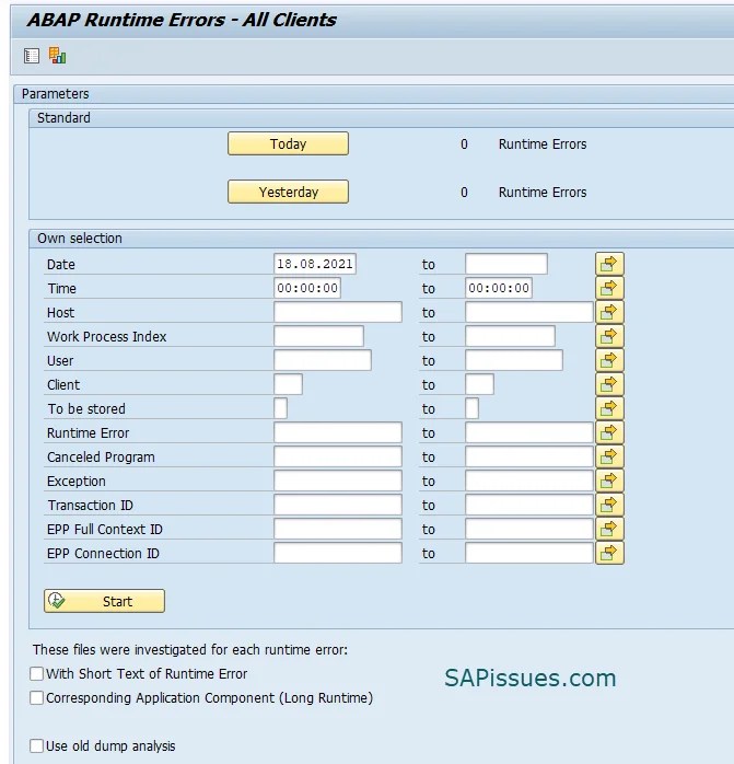 ST22 ABAP Dump Analysis