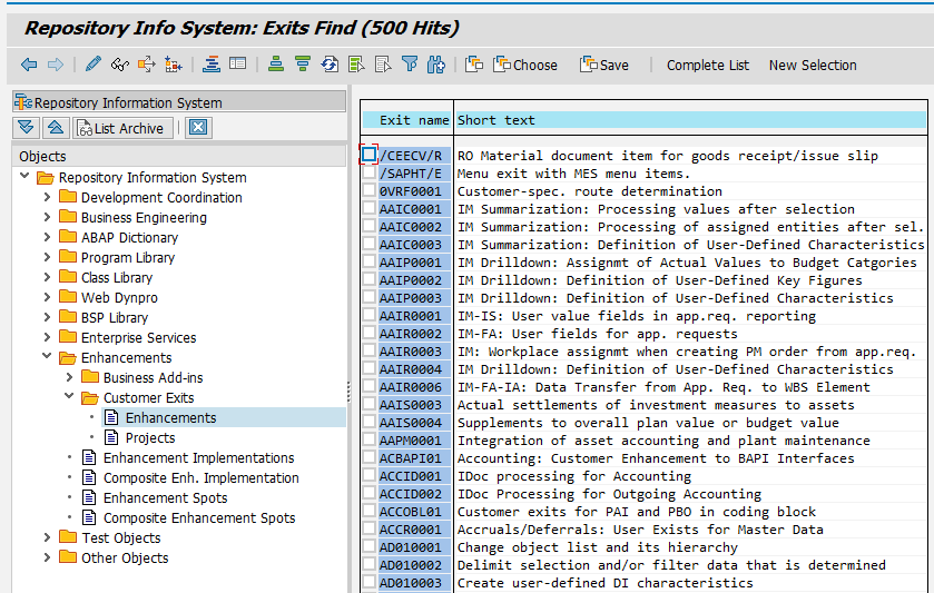 How to find Customer Exits in SAP ABAP