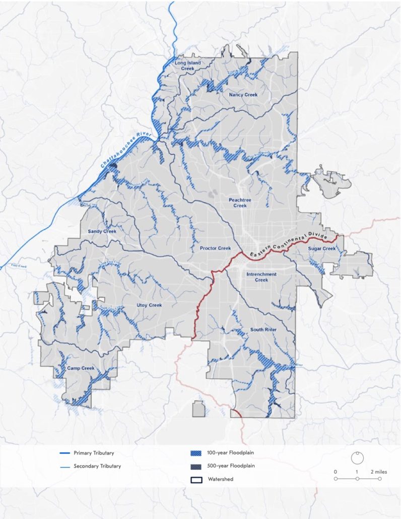Atlanta Map Of Floodplains City of Atlanta seeking to protect nature while the urban area grows