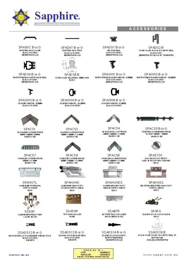 Partition Accessories Sapphire Aluminium