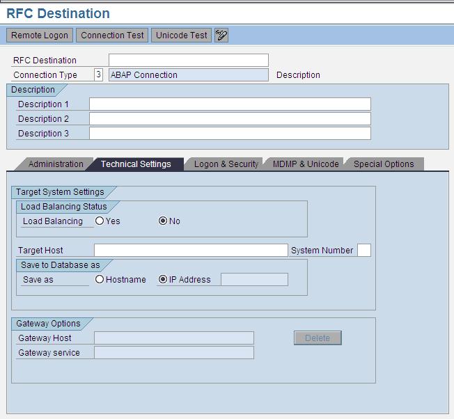 SAP RFC Maintenance (SM59)