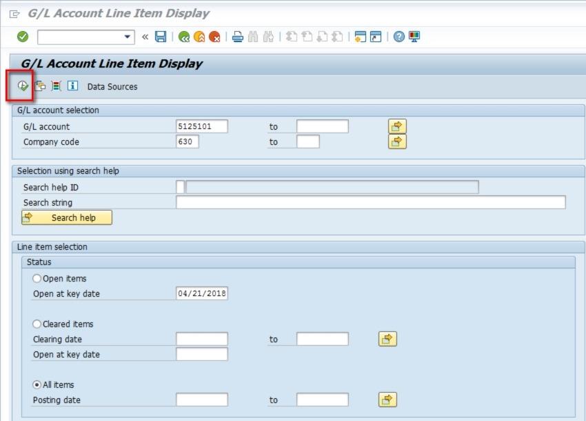 FBL3n GL line item display Sapsharks