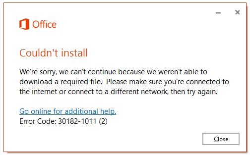 Couldn’t install Microsoft Office with Error Code 301821011 Saputra