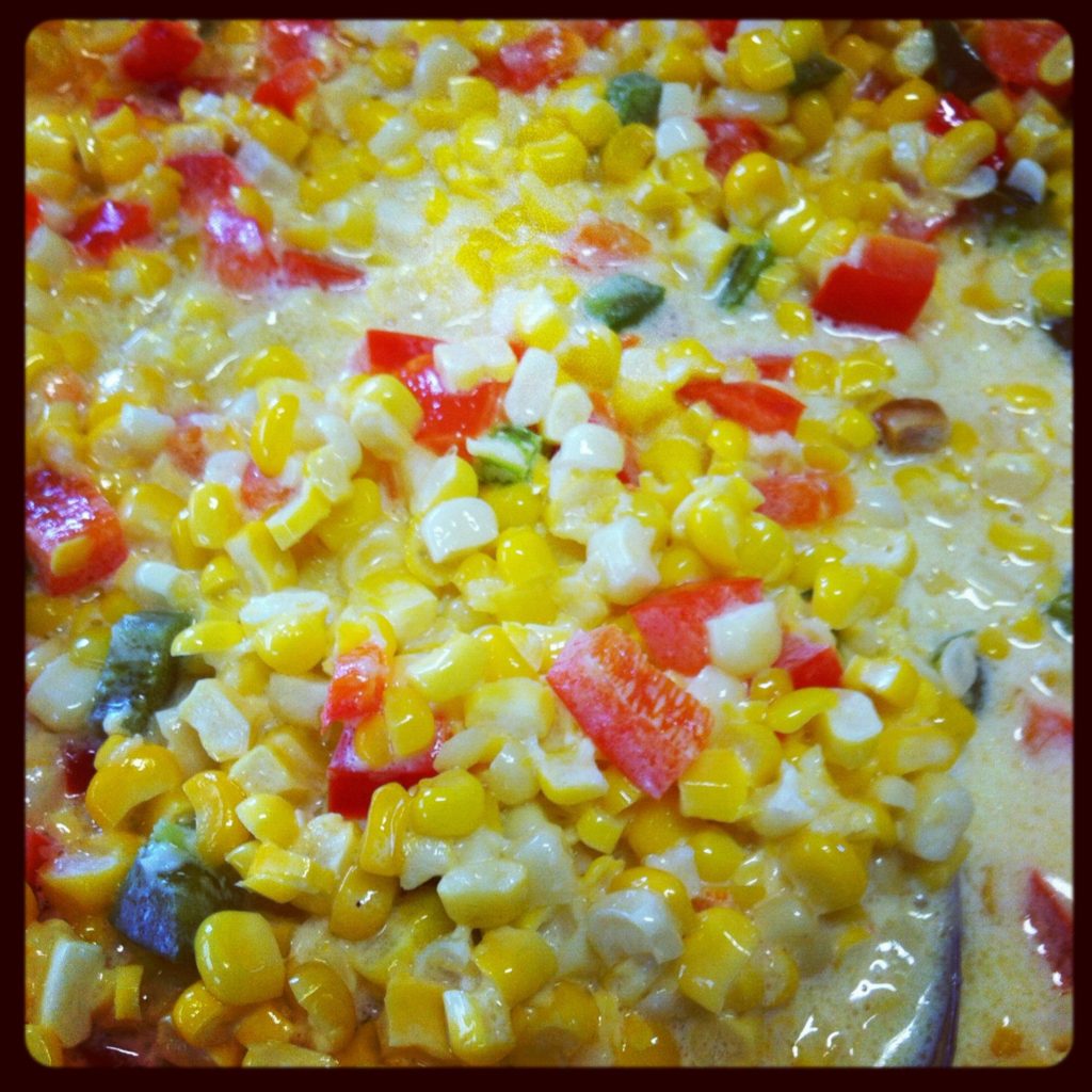 Fresh Corn Casserole with Red Bell Peppers and Jalapeños Sarafina's