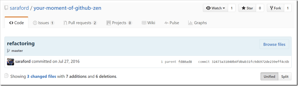 How to view the name and email that is associated with a commit on
