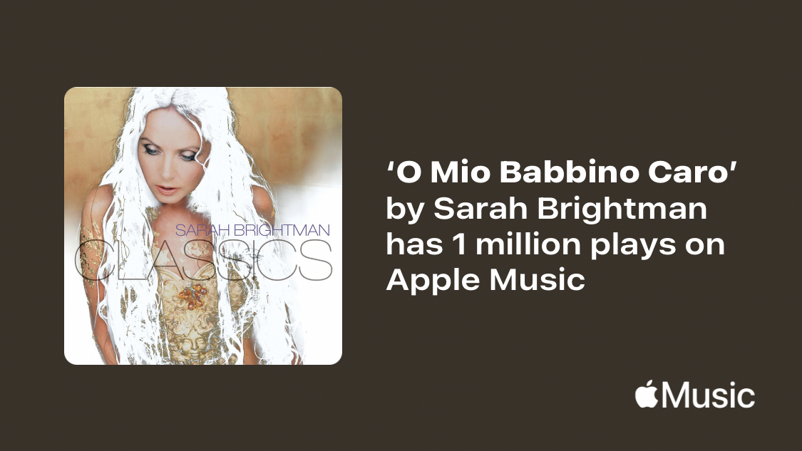 "O Mio Babbino Caro" Has Reached One Million Plays on Apple Music